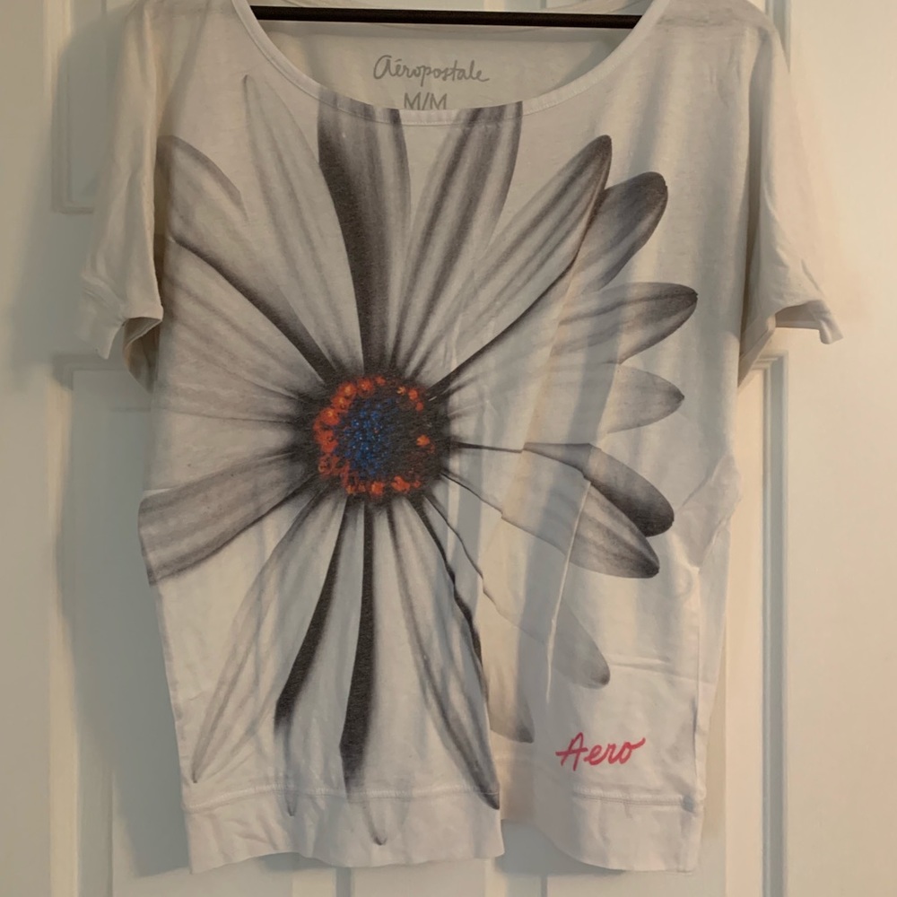 3/4 Sleeve Top with Large Flower